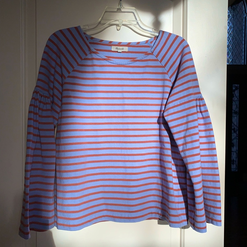 Madewell, striped, puff sleeve top